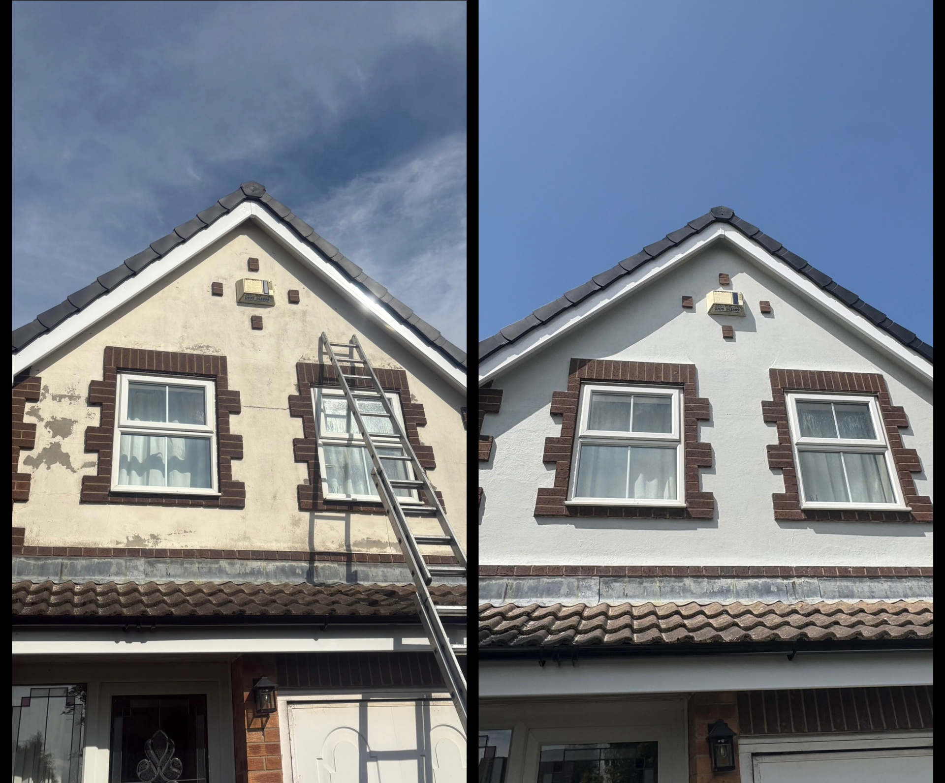 Render repaint — before and after exterior painting